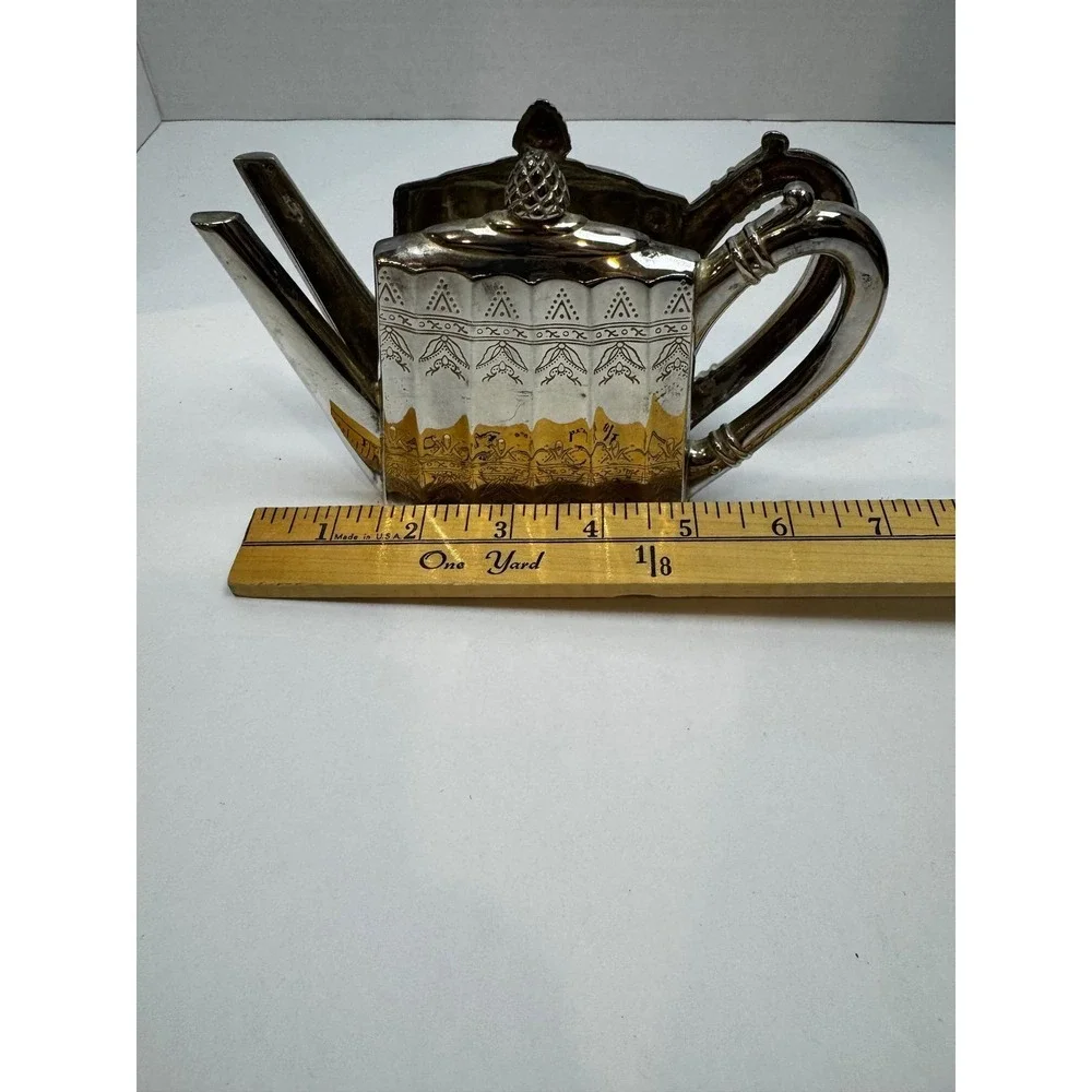 Godinger Silver Art Co 1993 Teapot Napkin Holder Silver Plated Vintage‎ Decor